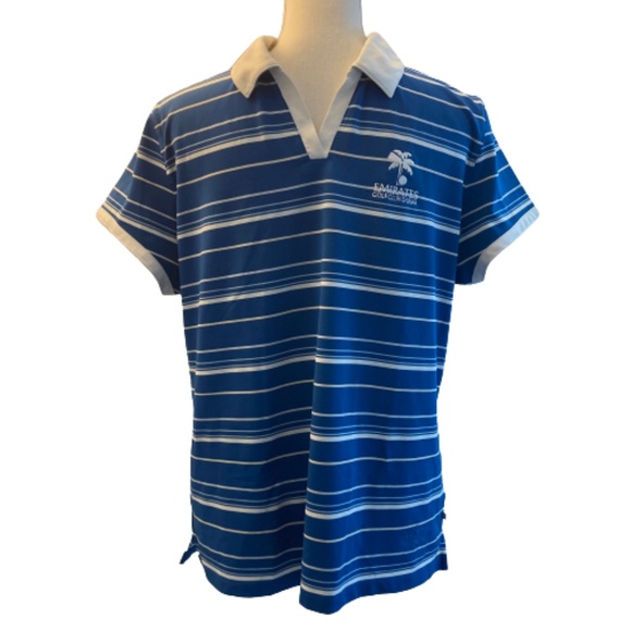 CALLAWAY EMIRATES GOLF CLUB DUBAI Collared Blue Striped Shirt Short Sleeve - Picture 11 of 11